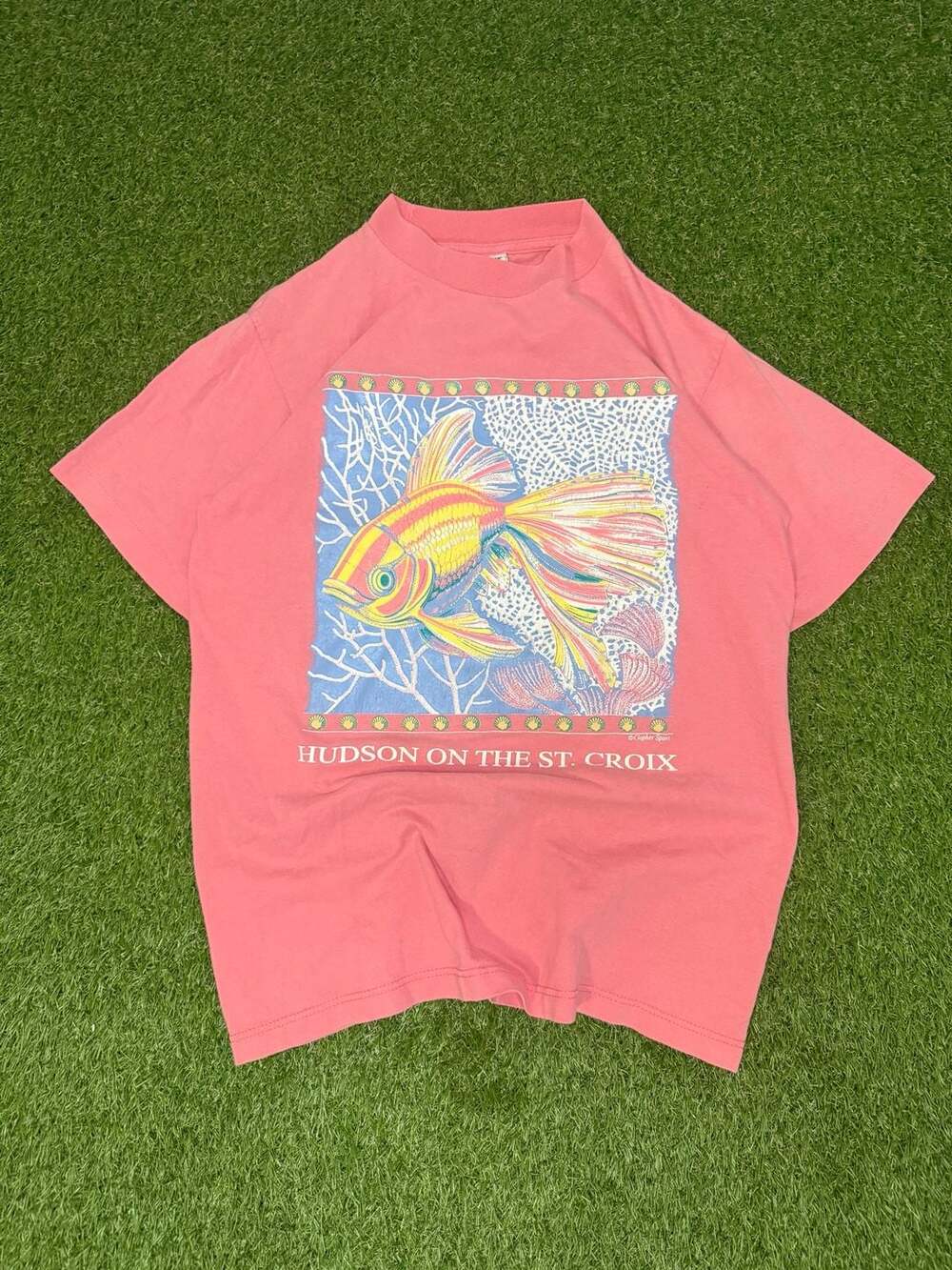 Vintage Gopher Sport Pink Fish T-Shirt Single Stitch